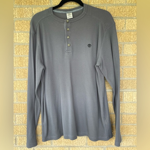 Timberland Regular Fit Waffle Long Sleeve Henley Shirt - Men’s Medium - Picture 7 of 8
